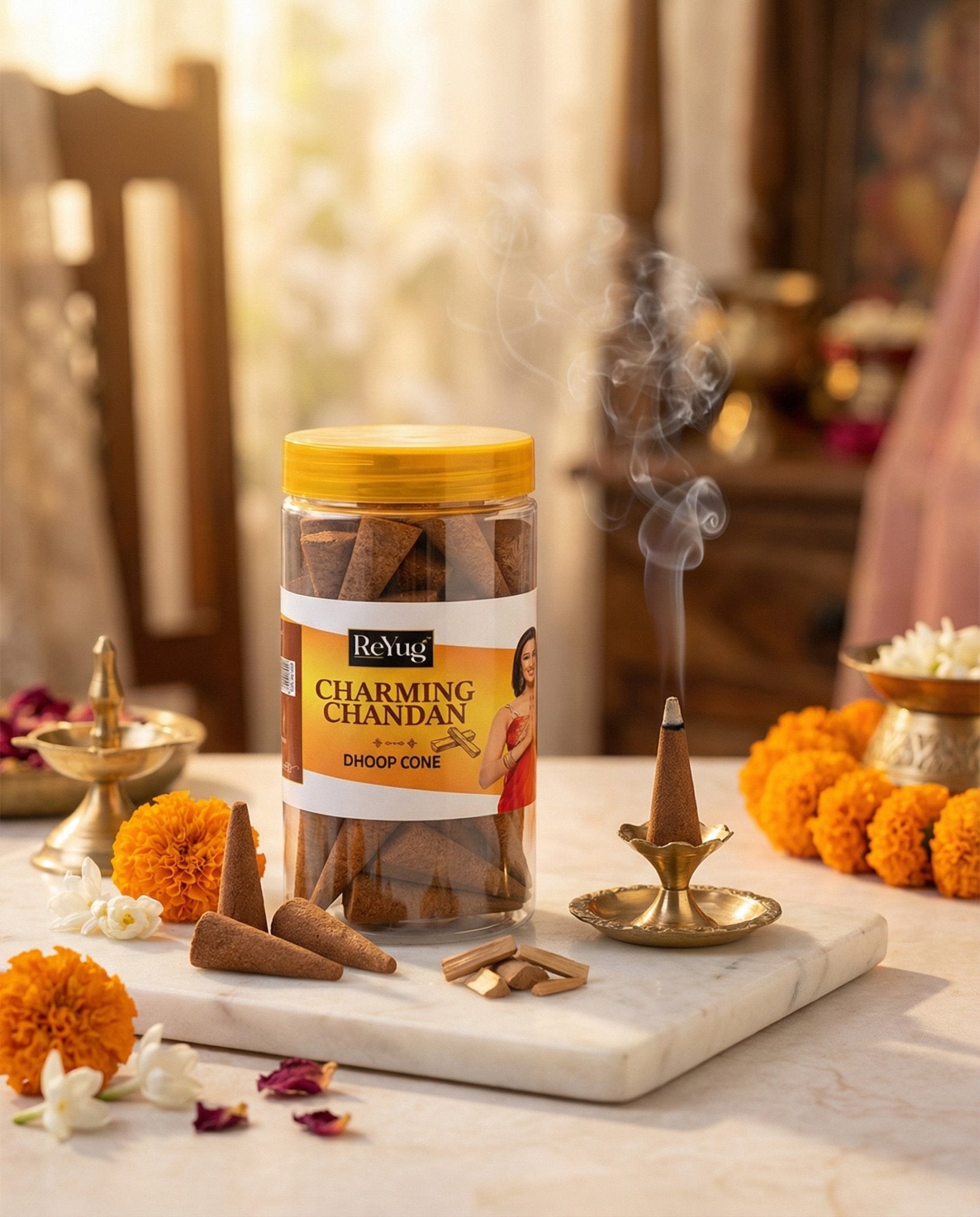 CHARMING CHANDAN - REYUG DHOOP CONE JAR - Reyug