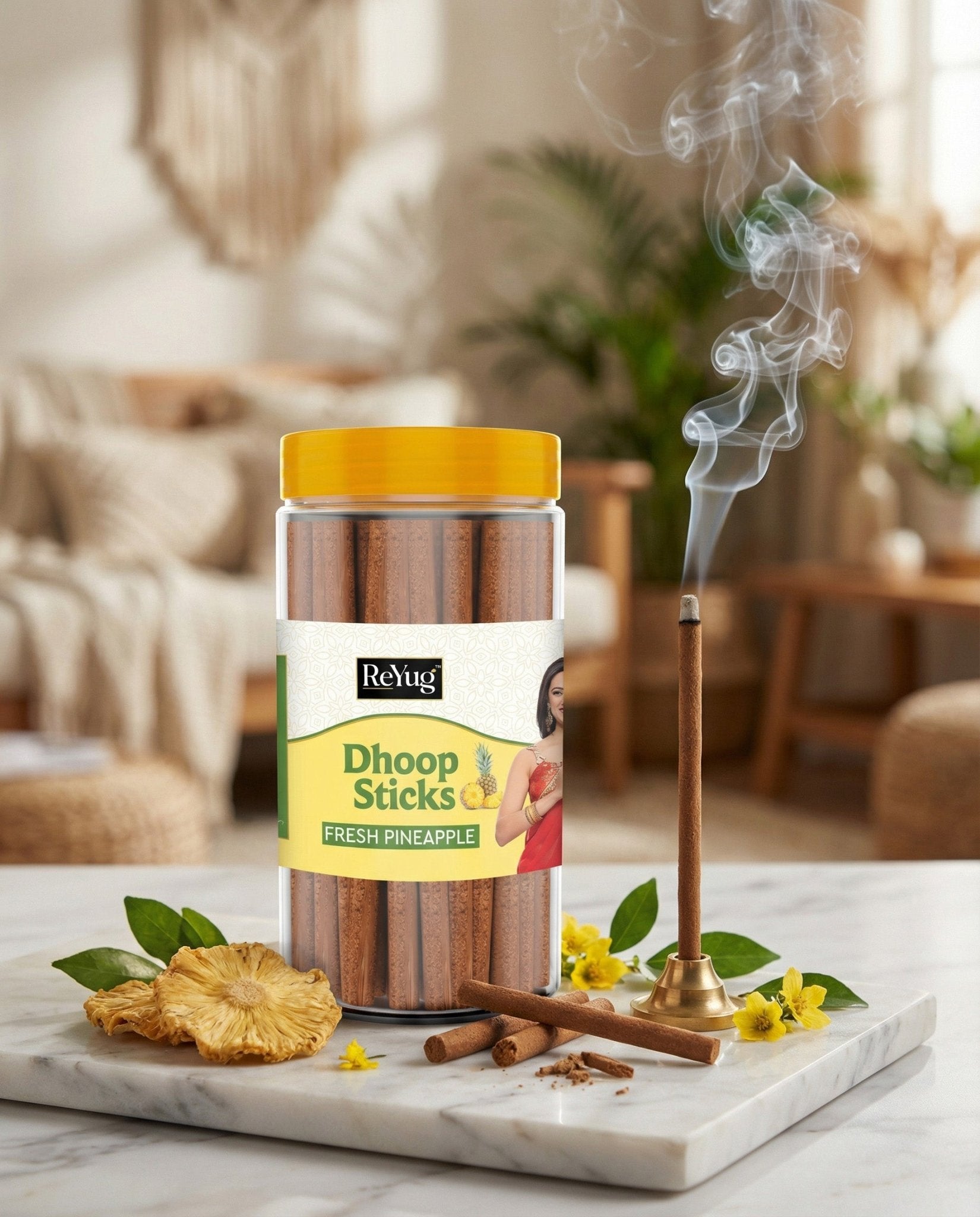 FRESH PINEAPPLE - REYUG DHOOP STICK JAR - Reyug
