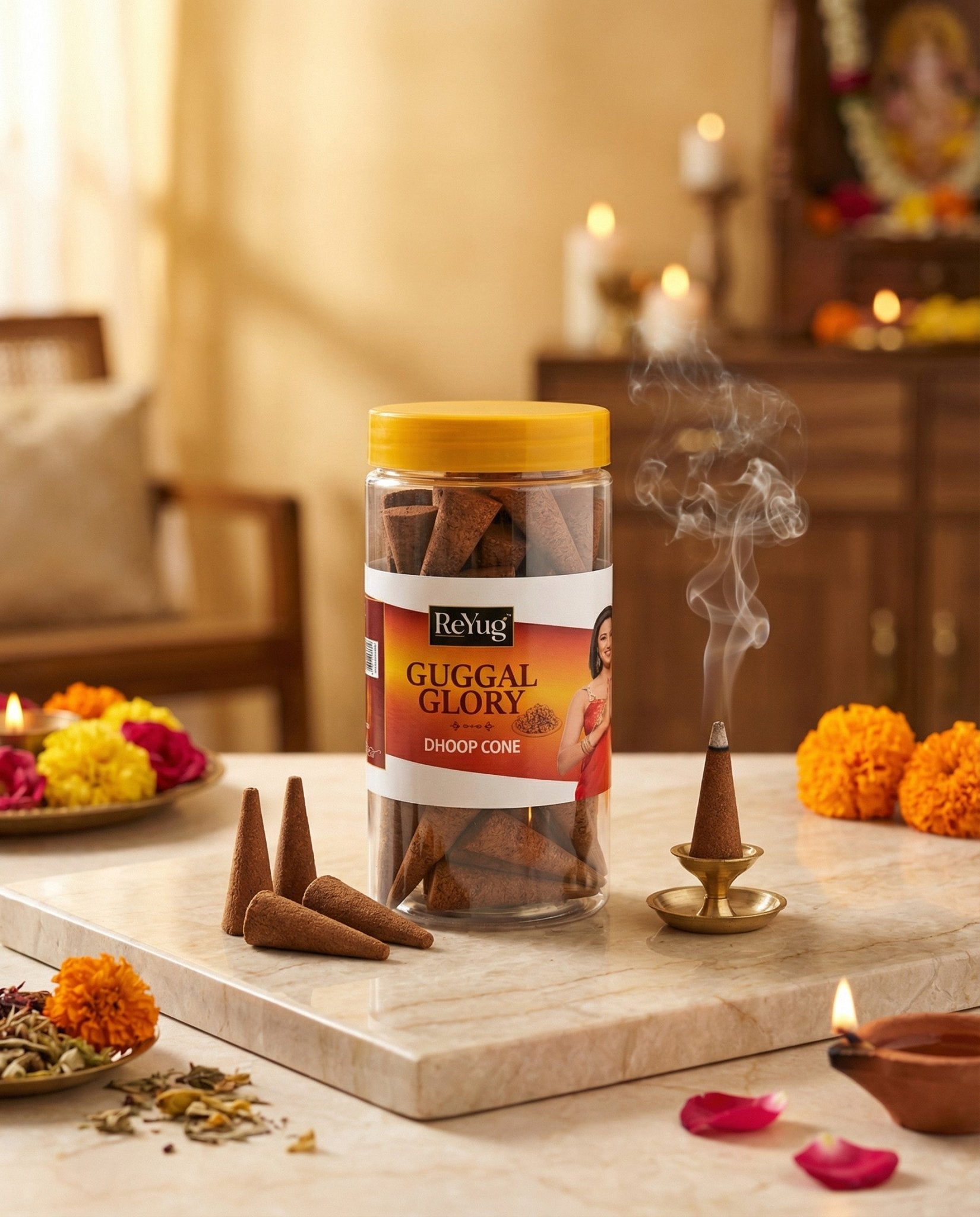 GUGGAL GLORY - REYUG DHOOP CONE JAR - Reyug