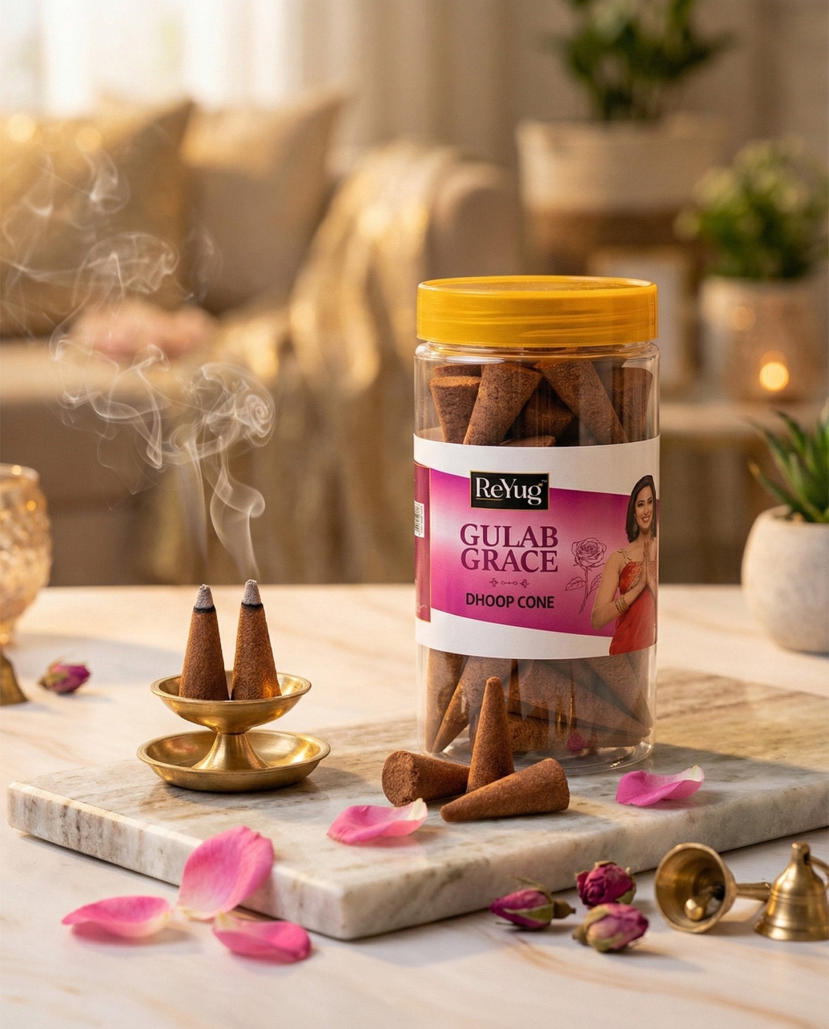 GULAB GRACE - REYUG DHOOP CONE JAR - Reyug