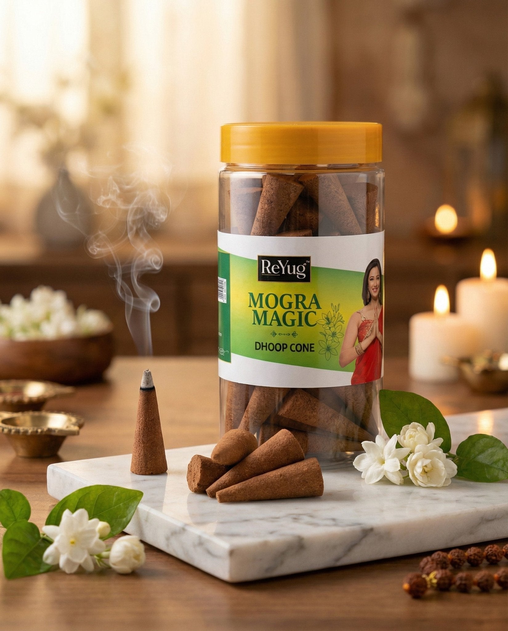MOGRA MAGIC - REYUG DHOOP CONE JAR - Reyug