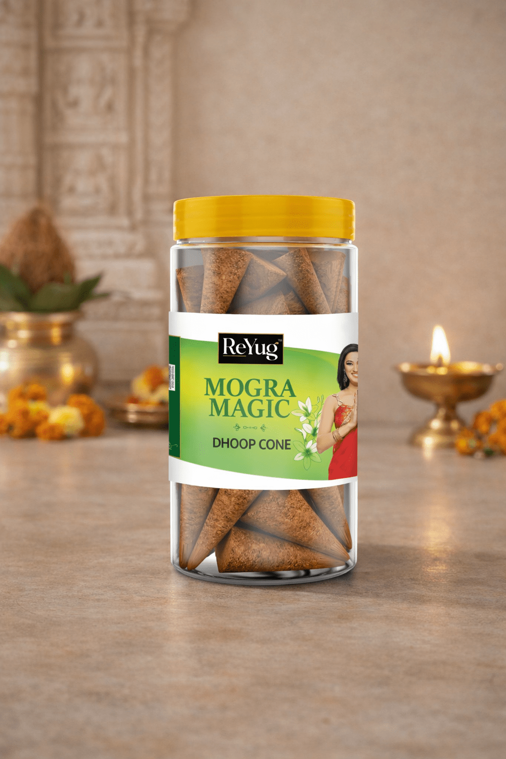 MOGRA MAGIC - REYUG DHOOP CONE JAR - Reyug