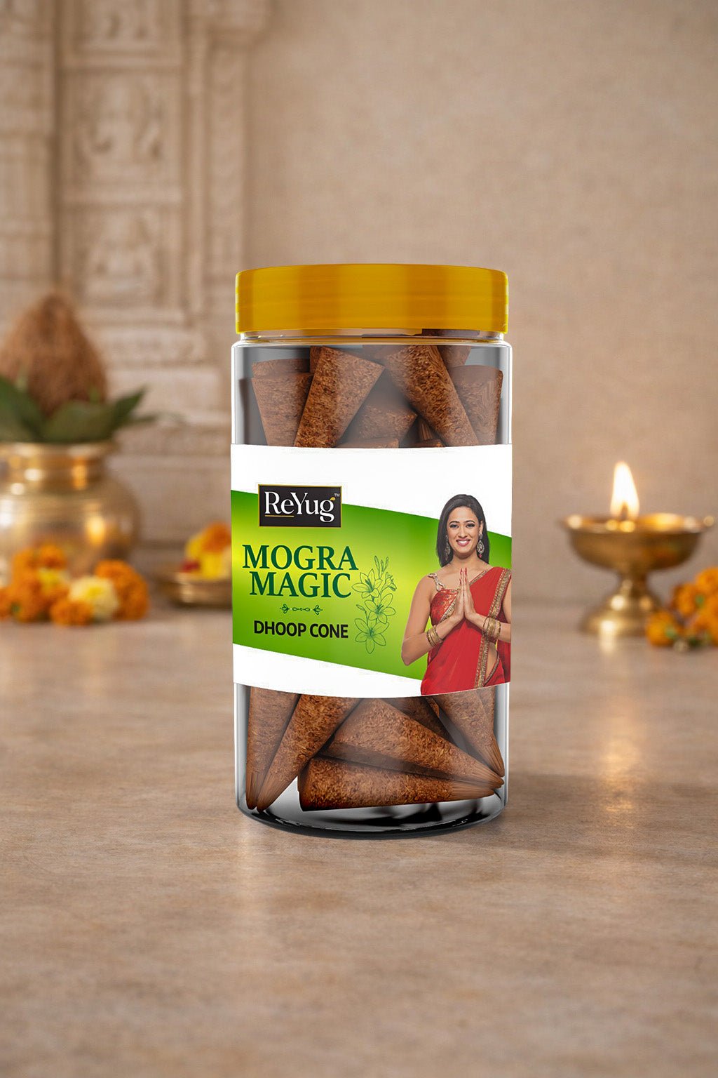 MOGRA MAGIC - REYUG DHOOP CONE JAR - Reyug