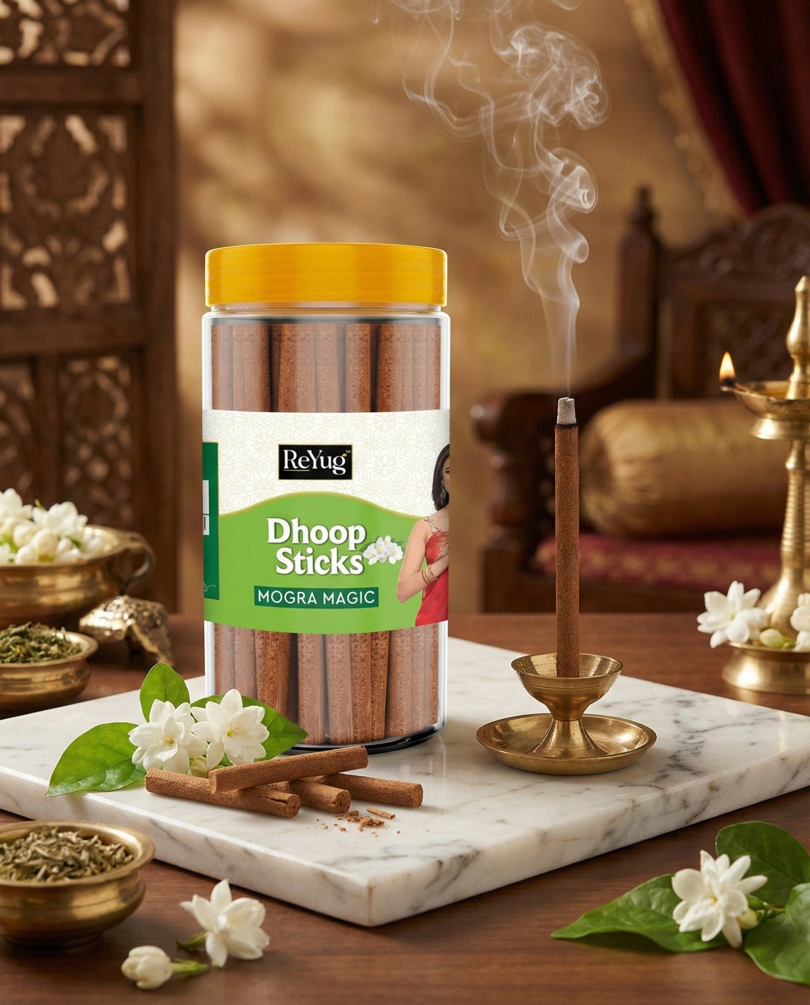 MOGRA MAGIC - REYUG DHOOP STICK JAR - Reyug